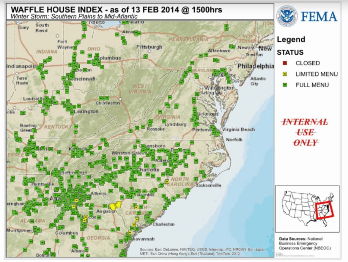 The Waffle House Index helps Southerners — and FEMA — gauge a storm’s severity